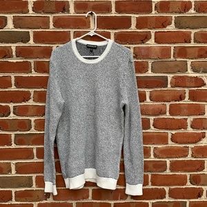 Express Black and White Knit Long Sleeve Sweater